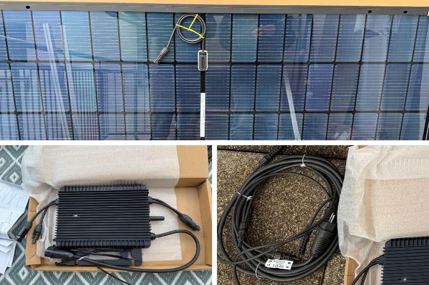 Anschluss der Hoymiles-Verkabelung am 900W Balkonstrom Set.